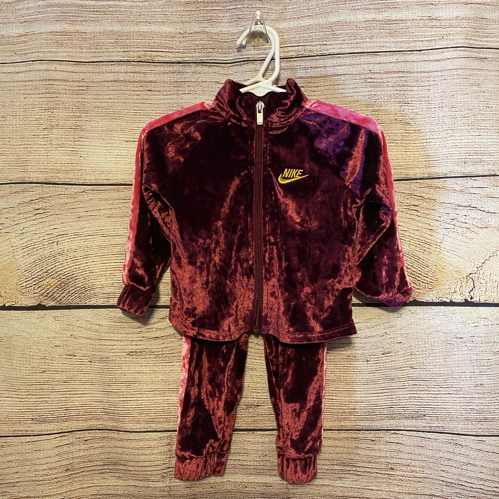Velvet Magenta Purple Jumpsuit Baby Girl Size 12 months